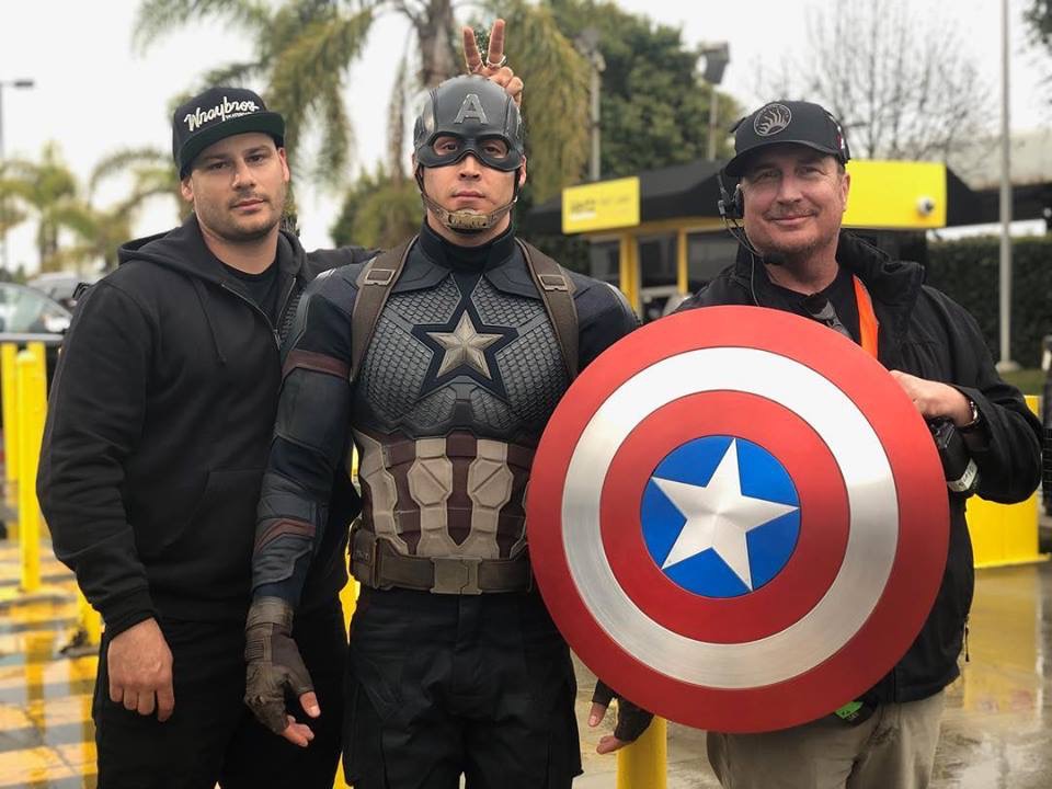 Sean Lee Harner on set with Captain America